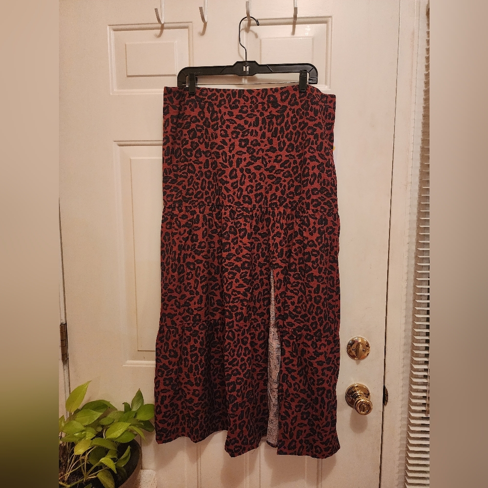 Nine West Tiered Maxi Skirt w/ Split